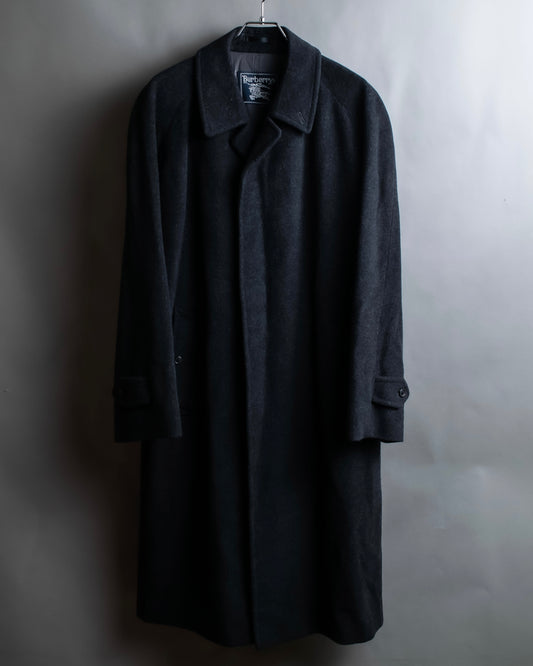 "BURBERRYS" Vintage stand collar concealed long coat