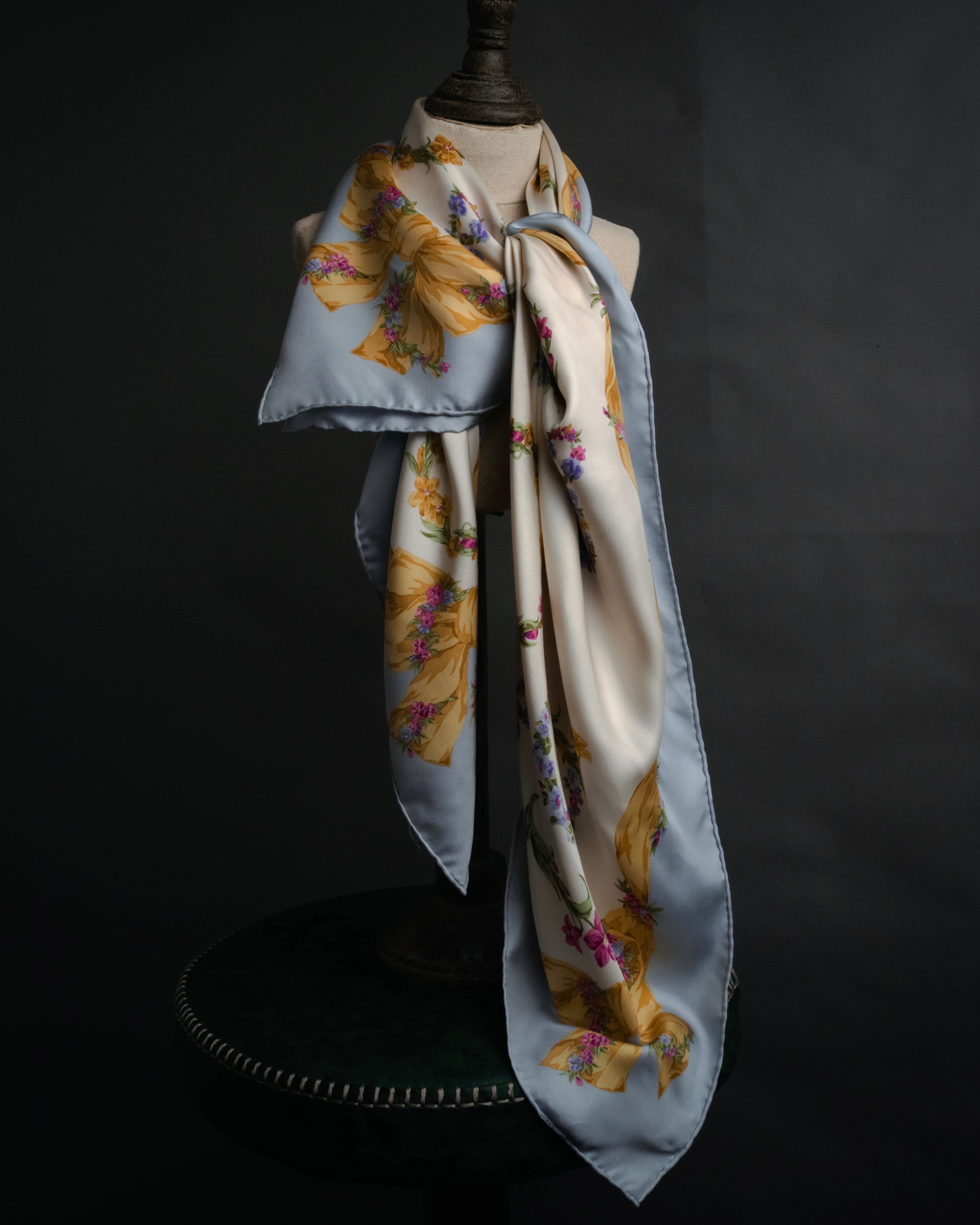 “Christian Dior” 90’s Floral logo silk scarf