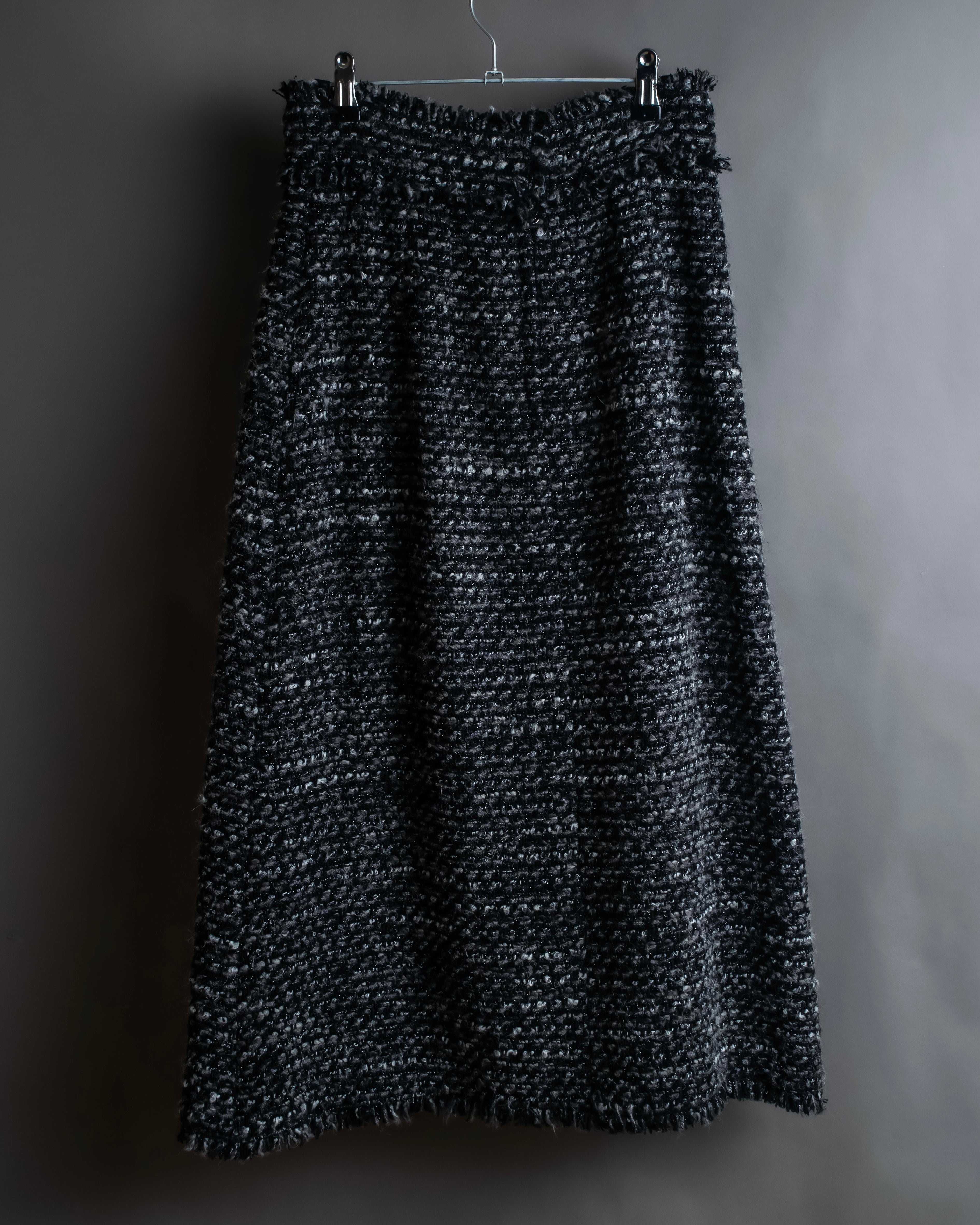 "Dolce & Gabbana" Tweed raw edge flared skirt