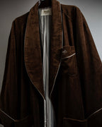 "CELINE" Piping design velour long gown coat