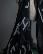 "CHANEL" Typography logo engraved large scarf