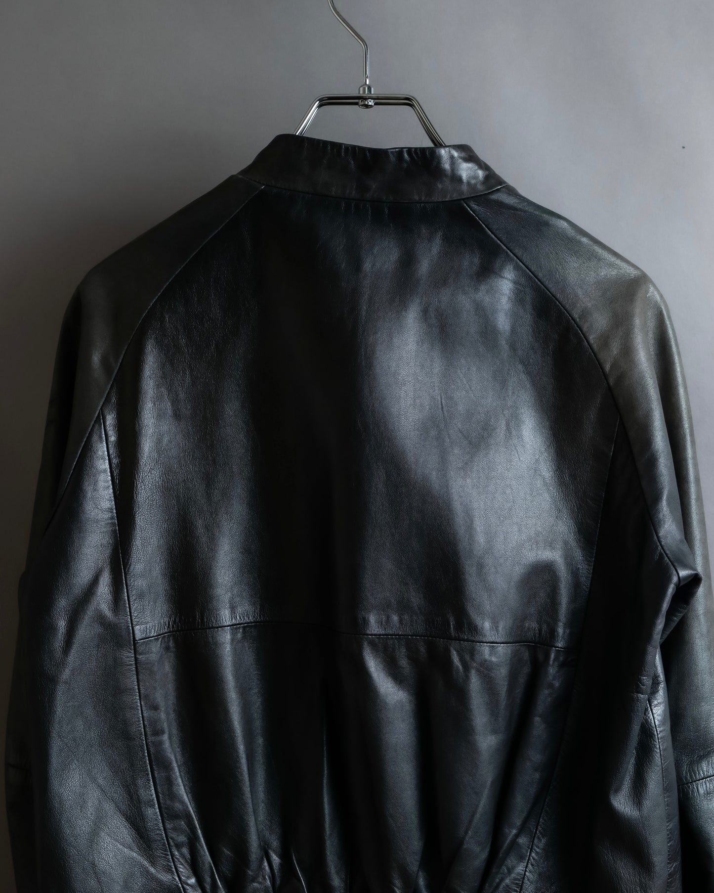 "PAUL SMITH" 100% sheep skin no collar leather jacket