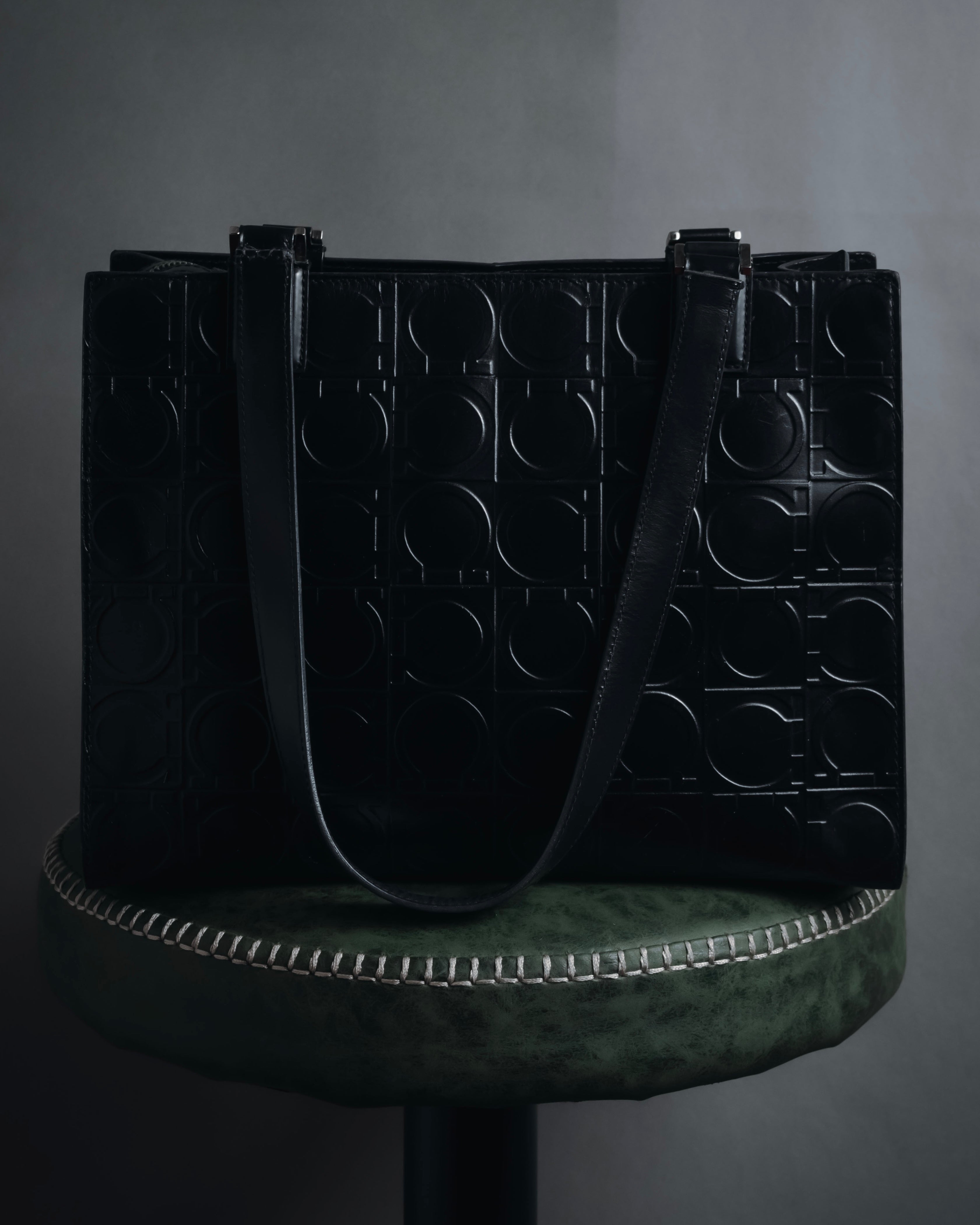 "Salvatore Ferragamo" Late 90’s Gancini embossed leather tote bag