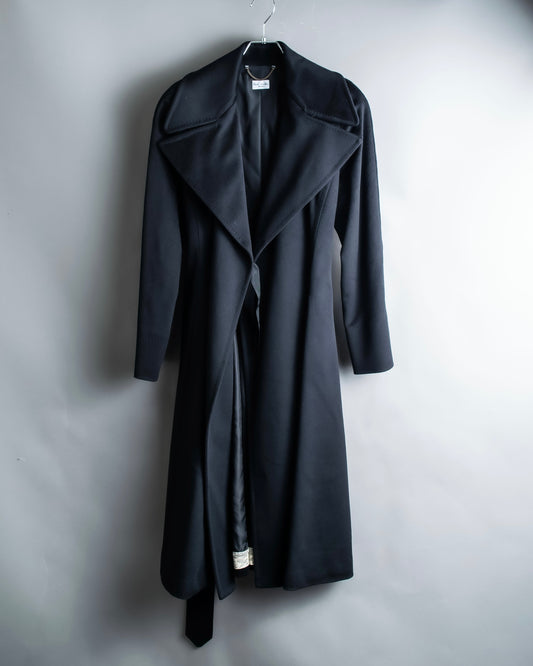 "PAUL SMITH" 100% wool maxi length belted gown coat