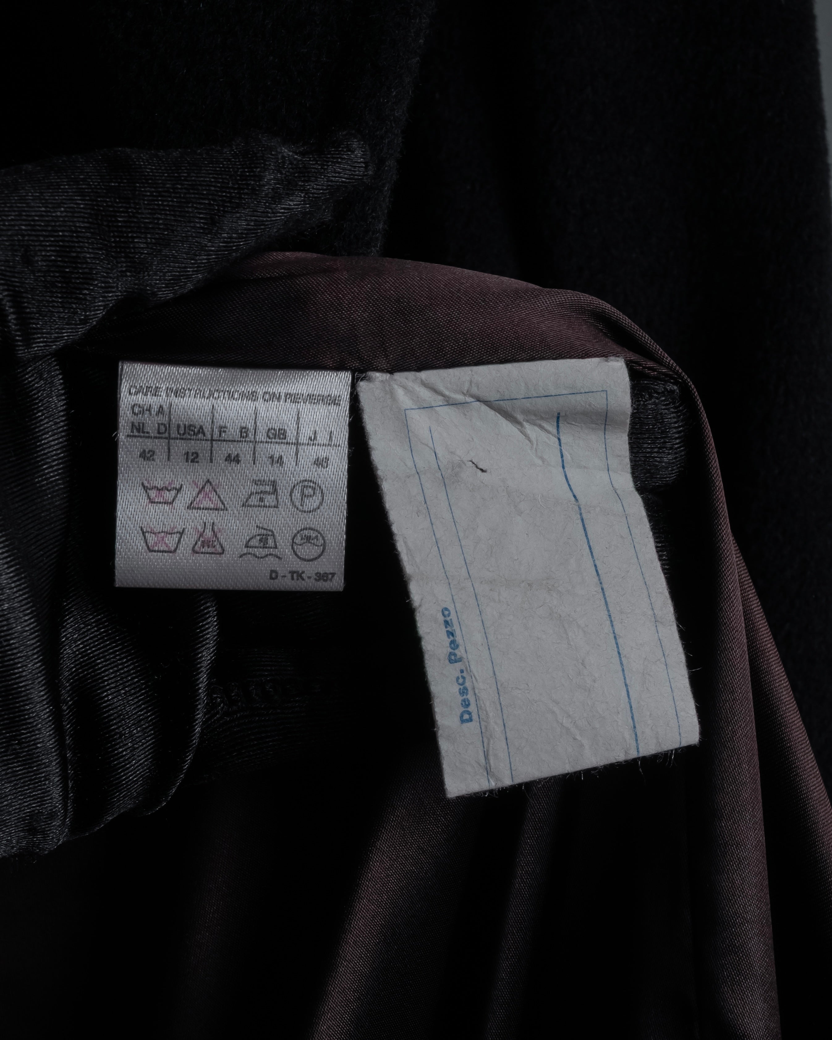 "Max Mara" 90's White tag tailored collar angora mix coat