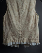 "DRIES VAN NOTTEN" Botanical print wrinkled tiered ruffle design vest