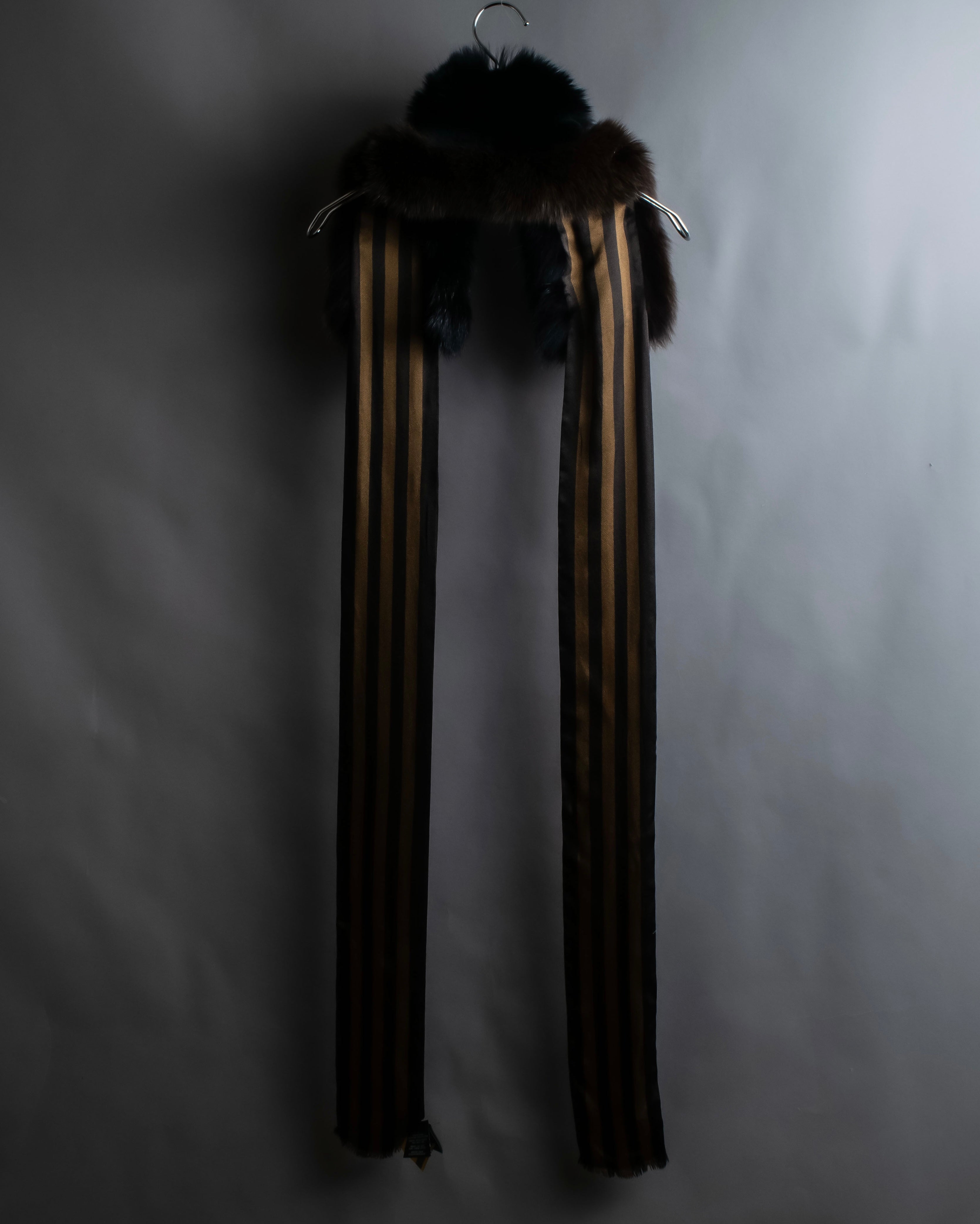 "FENDI" Two-tone striped fur docking stole