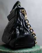 "DOLCE &amp; GABBANA" Gold chain two-way leather bag