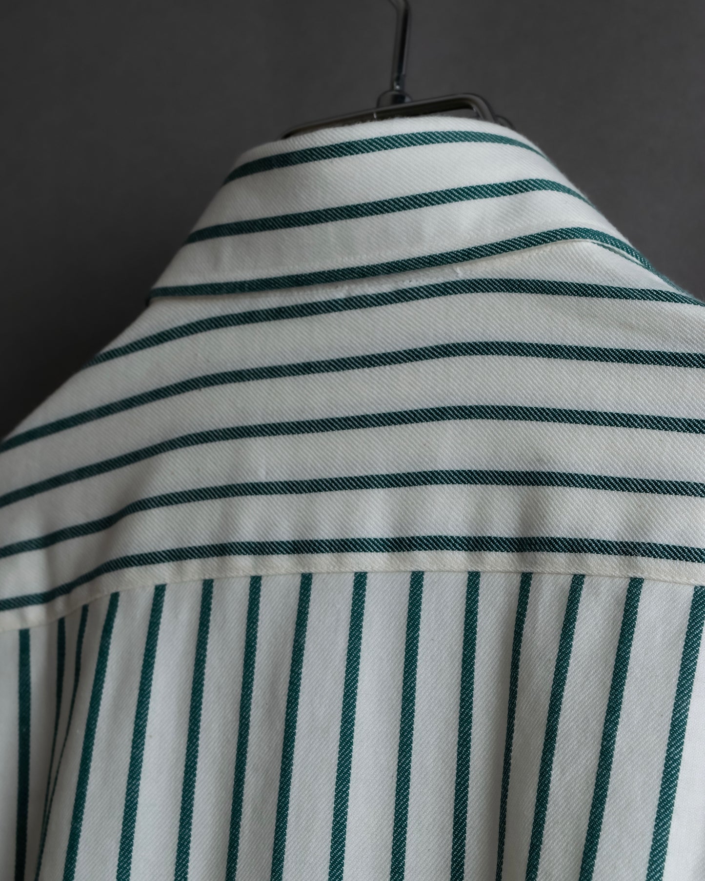 "BURBERRYS" Green stripe pattern oversized shirt