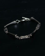 "Salvatore Ferragamo" silver gangini logo chain bracelet