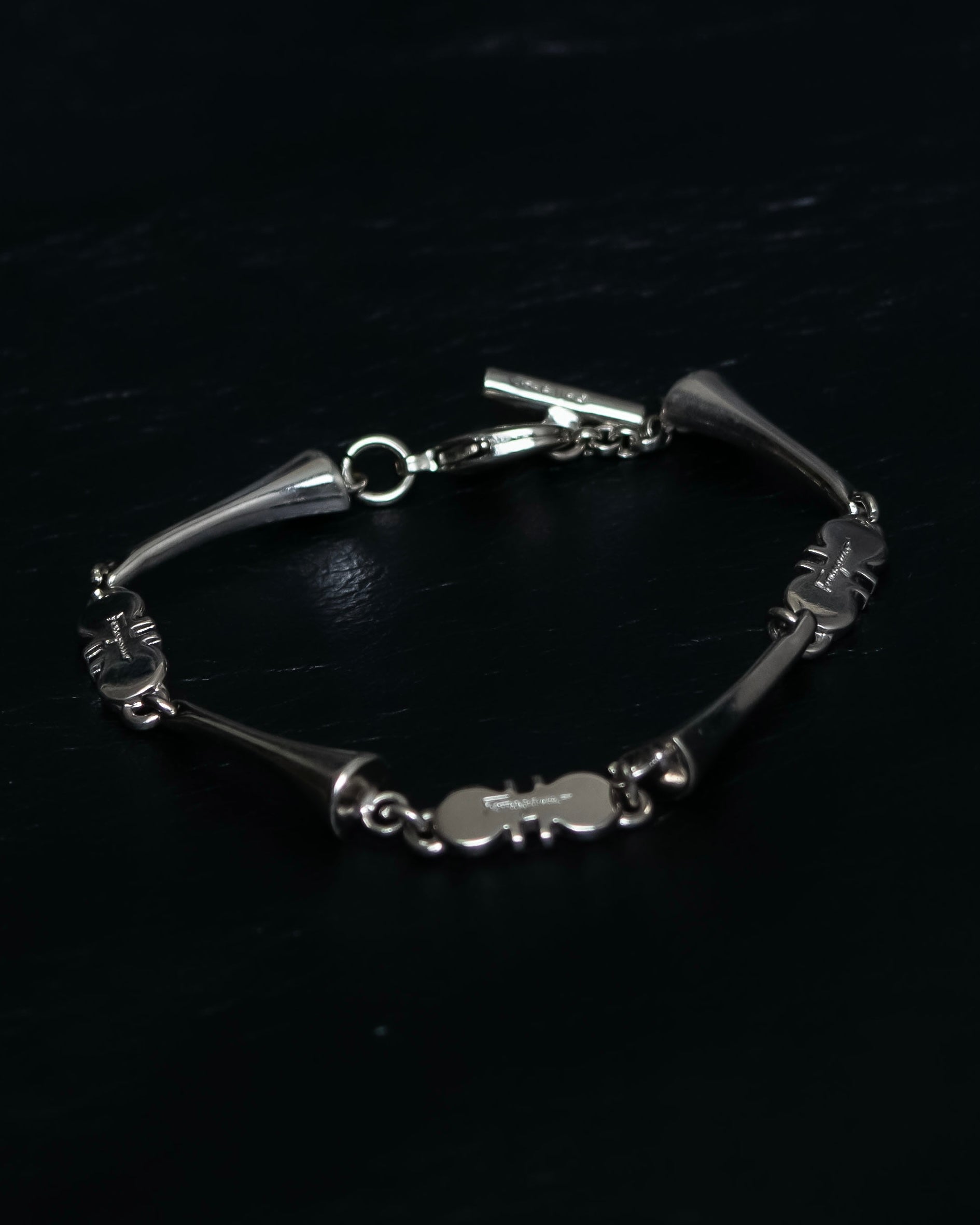 "Salvatore Ferragamo" silver gangini logo chain bracelet