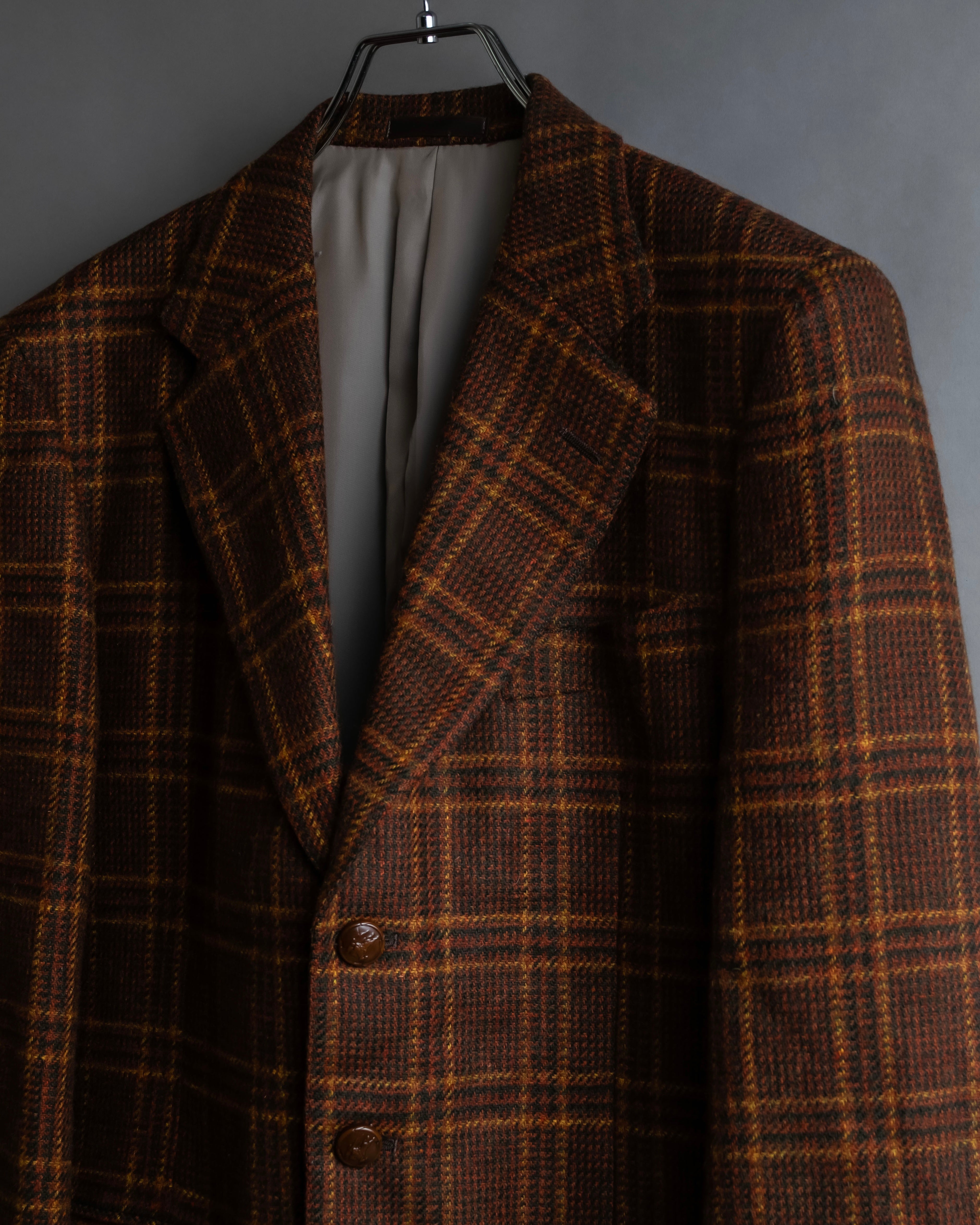 "Burberrys" Warm-colored checked twill tailored jacket