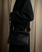 "JUNKO KOSHINO" Geometric motif design 2-way leather shoulder bag