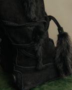 “YVES SAINT LAURENT“ Fur trimmed suede winter boots