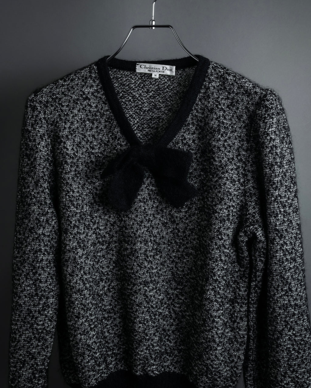 "Christian Dior PRETA PORTER"
Ribbon design mixed yarn knit pullover