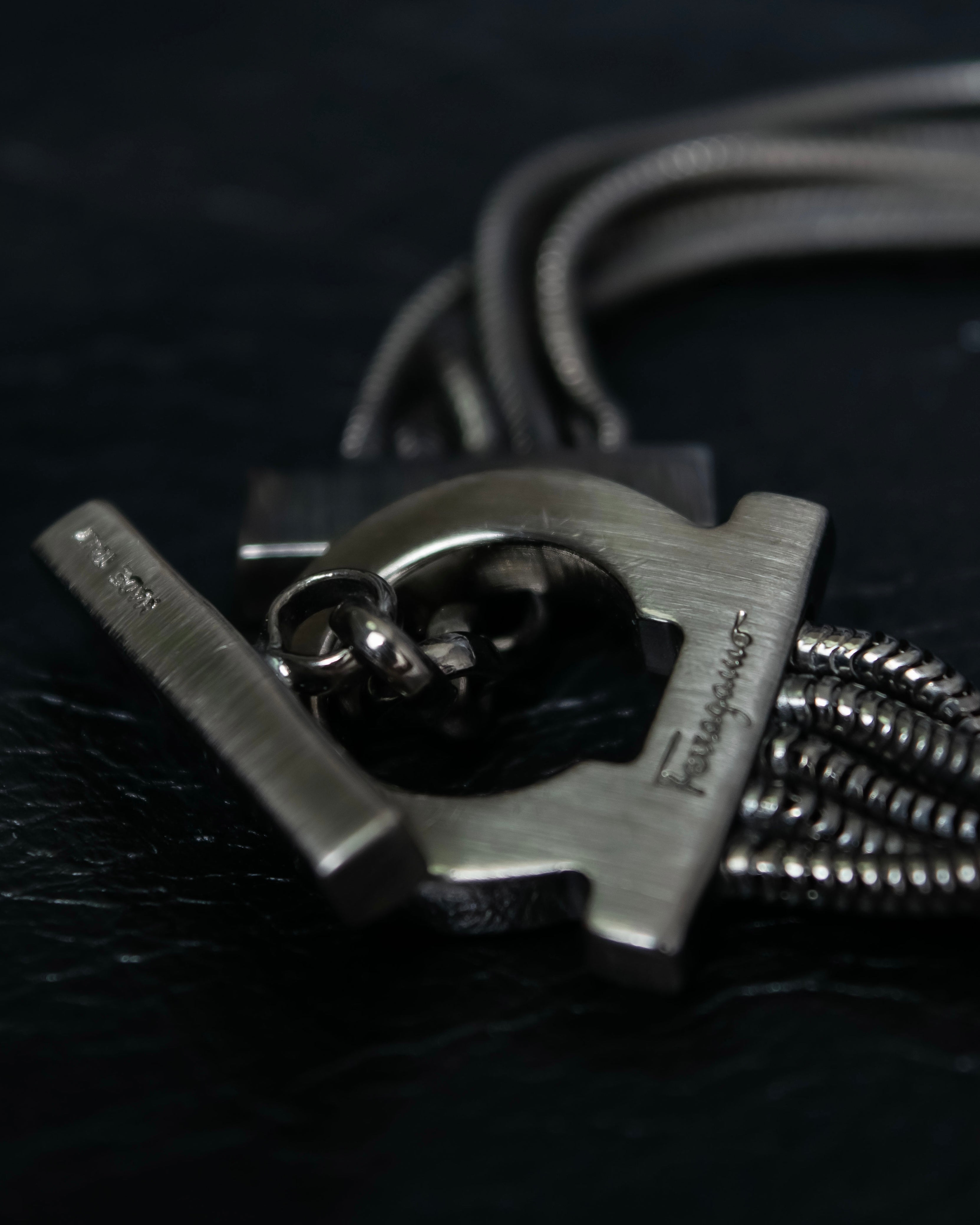 "Ferragamo" Gancini motif five row bracelet