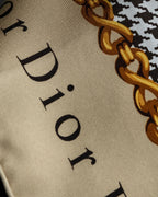"Christian Dior" Houndstooth base logo and chain print large scarf