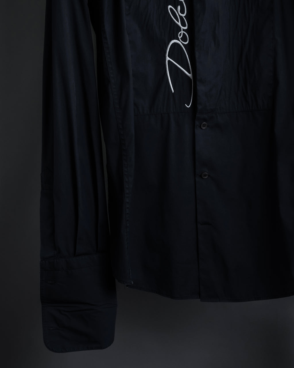"Dolce & Gabbana" Logo embroidered tie design dress shirt