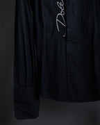 "Dolce & Gabbana" Logo embroidered tie design dress shirt