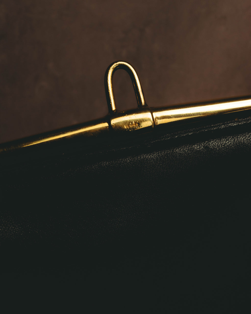 -SPECIAL- “HERMÈS” 60’s-70’s Palonnier black leather structured shoulder bag