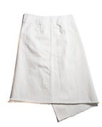 CÉLINE by Phoebe Philo/ Metal Hook Detail Denim Wrap Skirt White