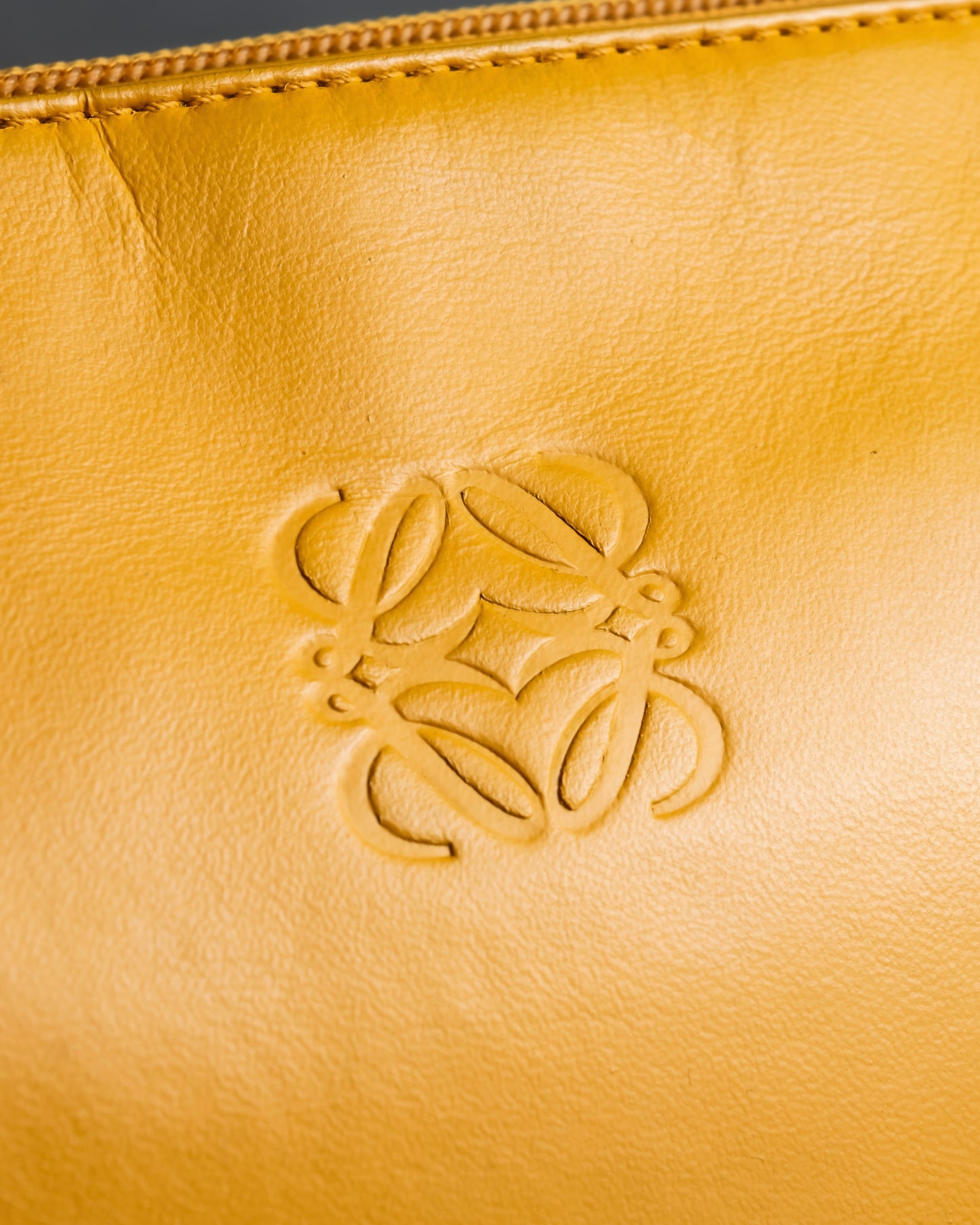 "LOEWE" Horizontal design vivid yellow color amazona bag