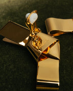 “JIL SANDER” 2021 sculptural ribbon metal clip earrings