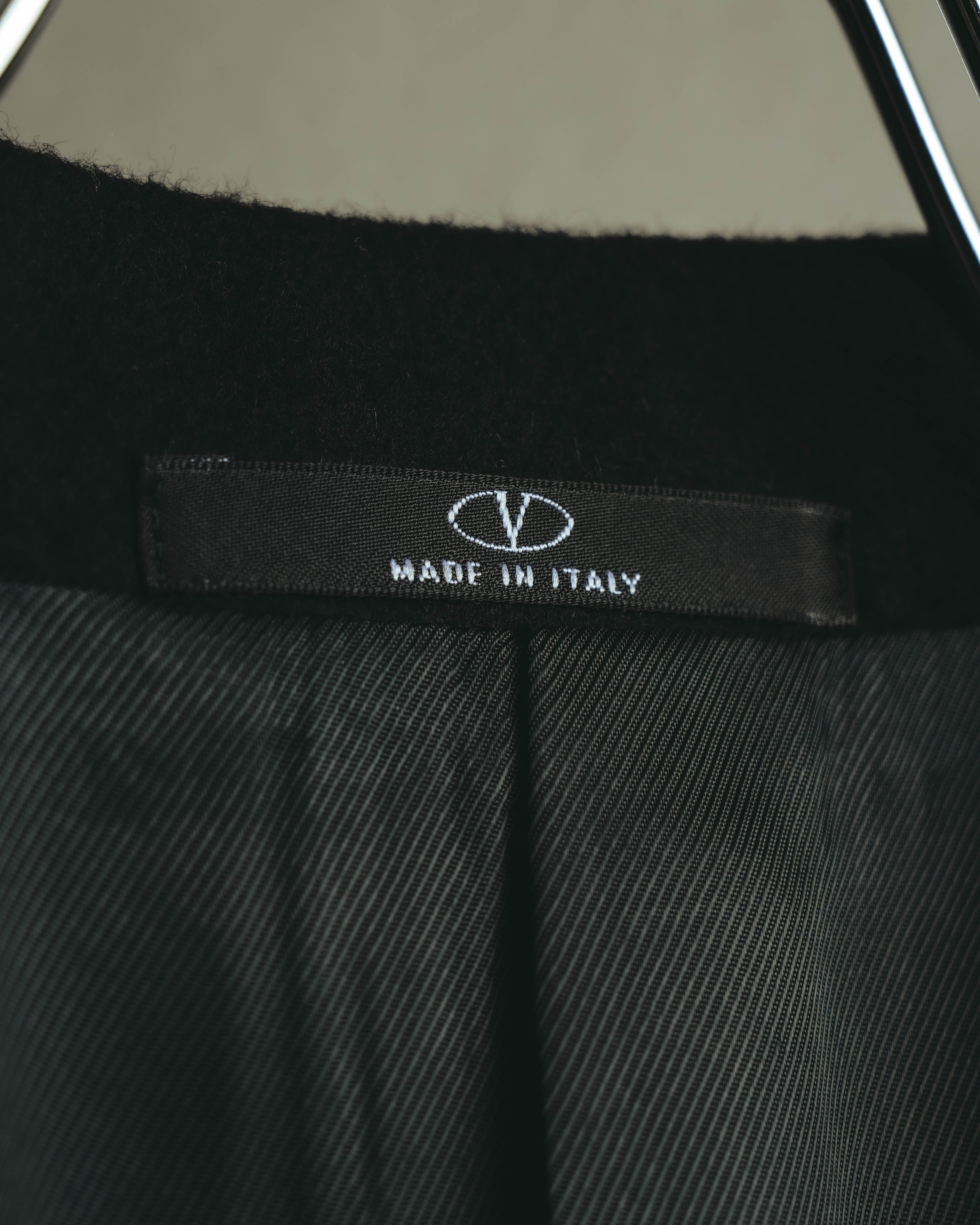 SPECIAL- “VALENTINO” 2000's Satin lapel single breasted wool coat