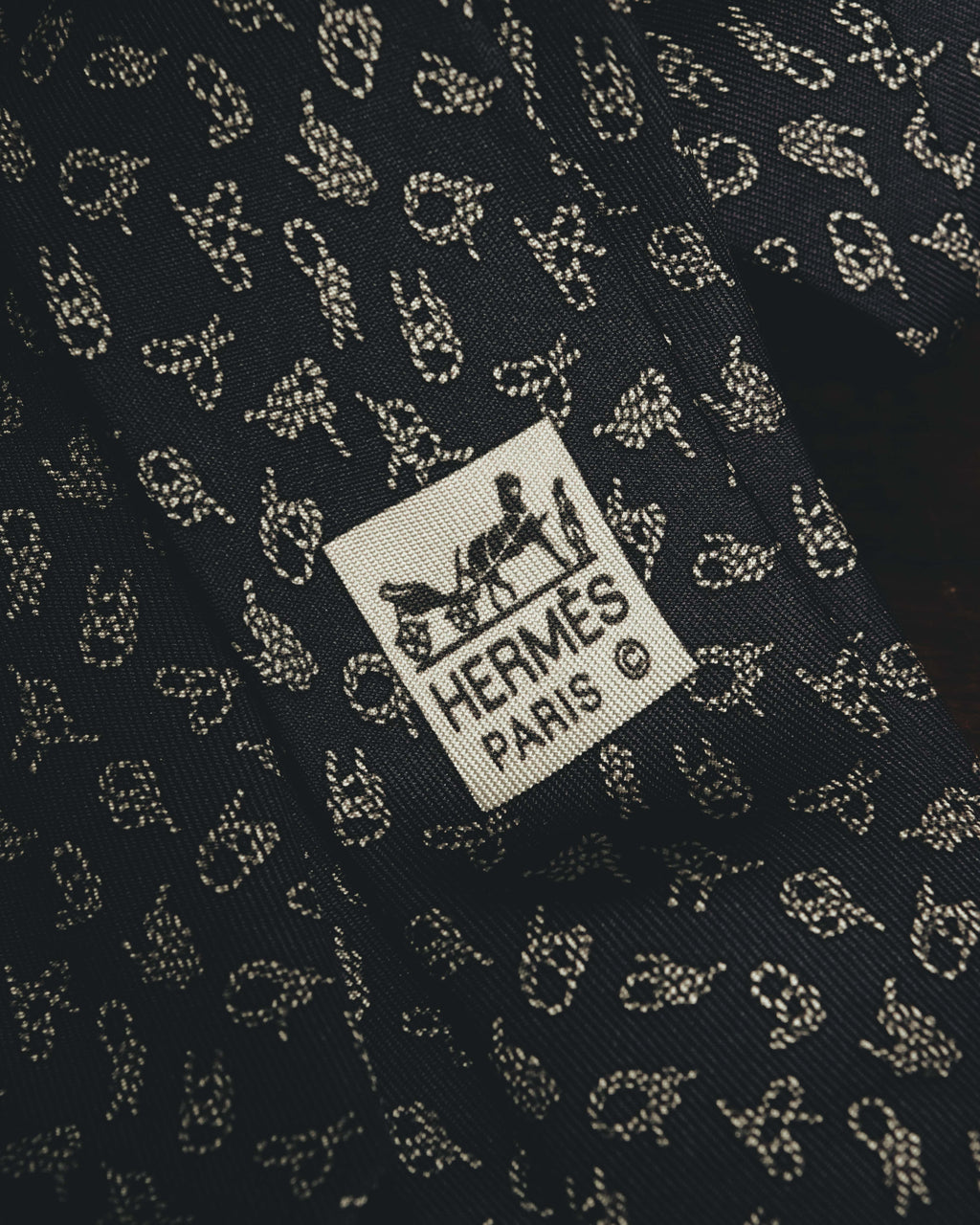 "Hermès" 80's-90's Classic jacquard silk necktie
