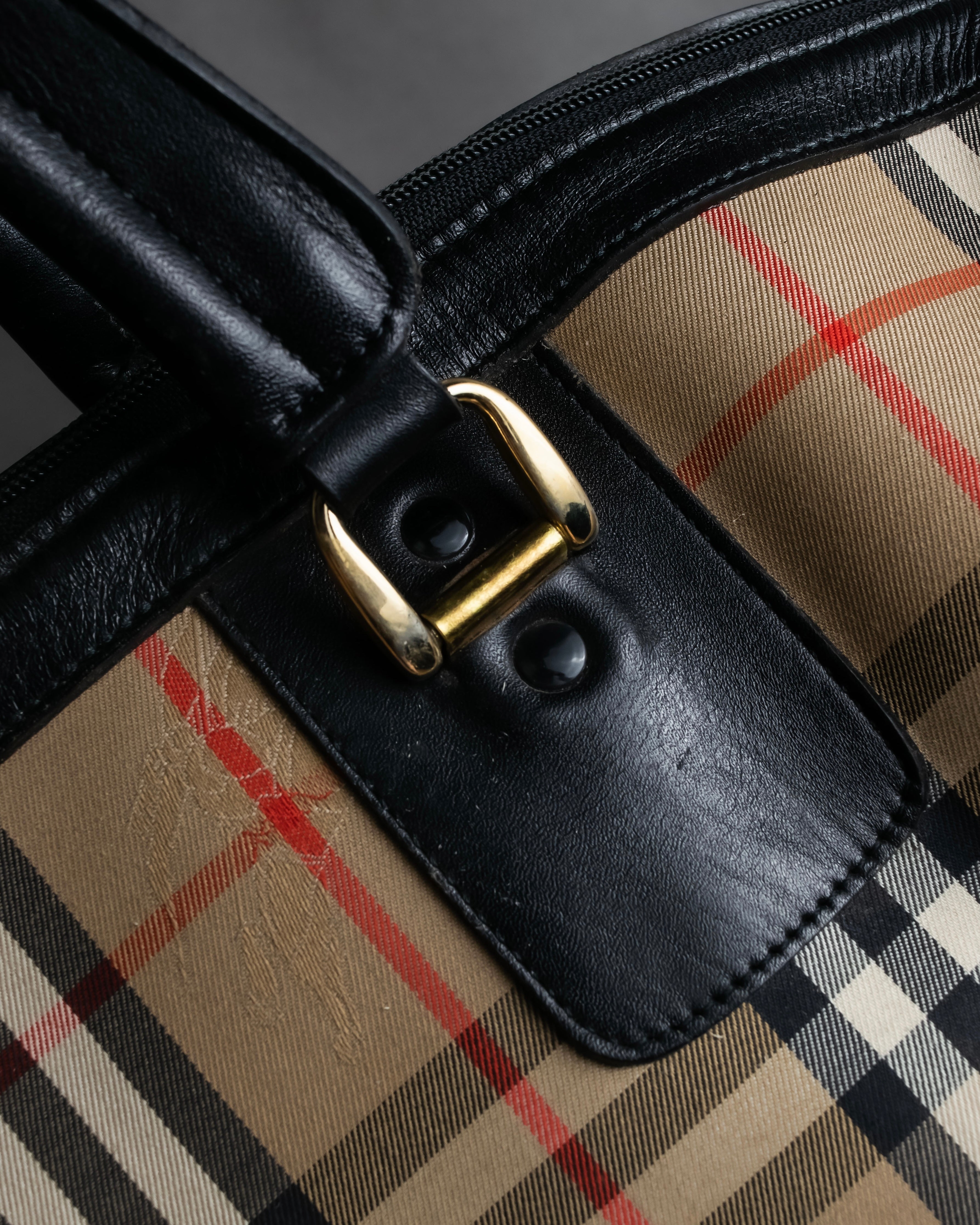 "BURBERRYS" Nova check canvas boston bag