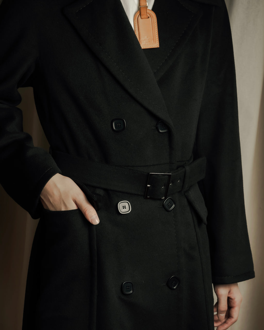 "Max Mara" Belted double breasted maxi trench coat