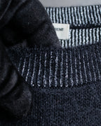 "Saint Laurent" Handsome face embroidery mohair blend oversized knit