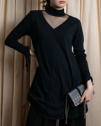 "JUNIOR GAULTIER" Sheer layered tie detail dress