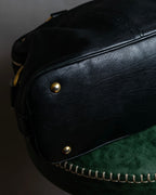 "YVES SAINT LAURENT" Gold parts design Muse toe leather bag