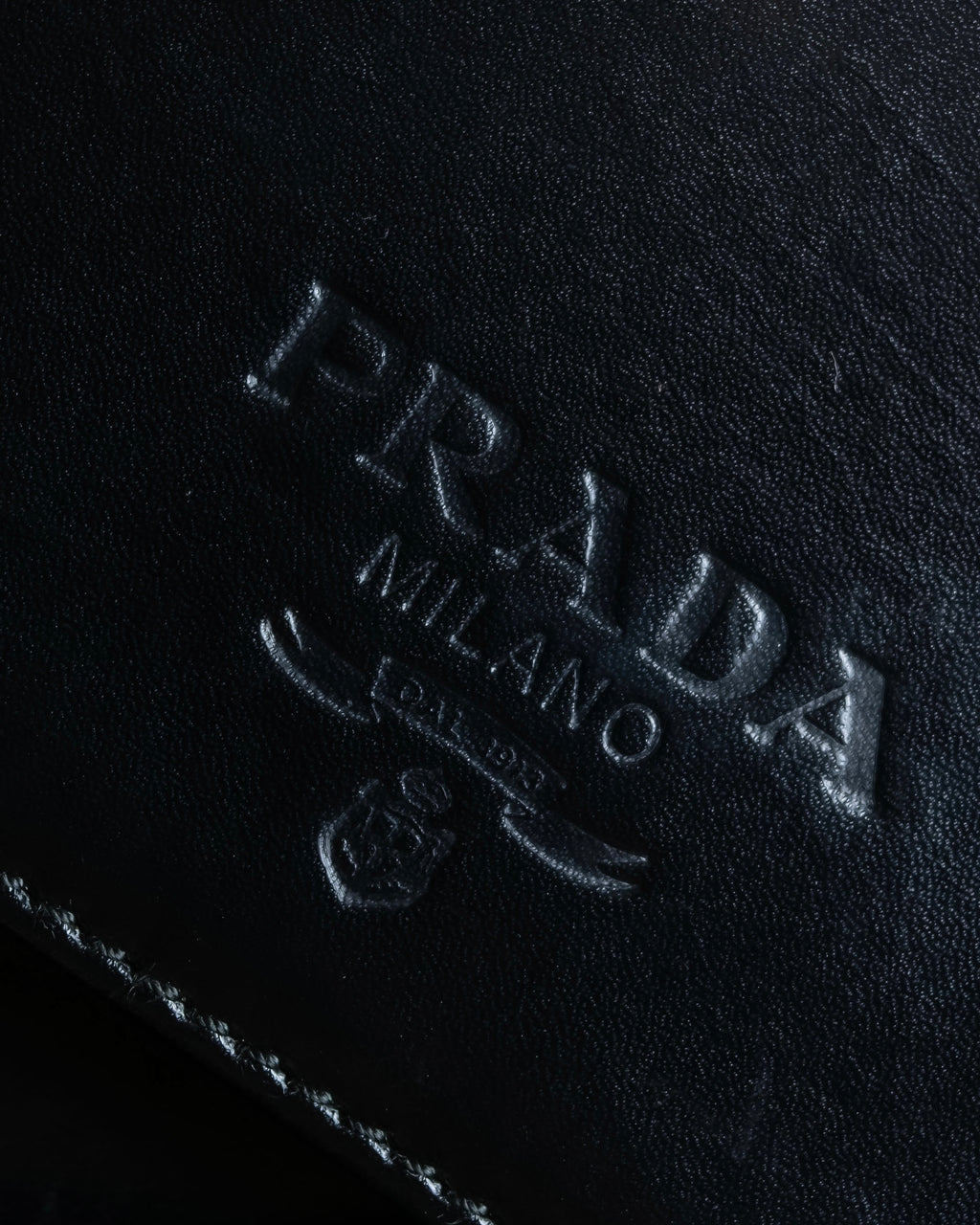 "PRADA" Structured top handle leather bag