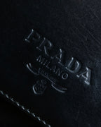 "PRADA" Structured top handle leather bag