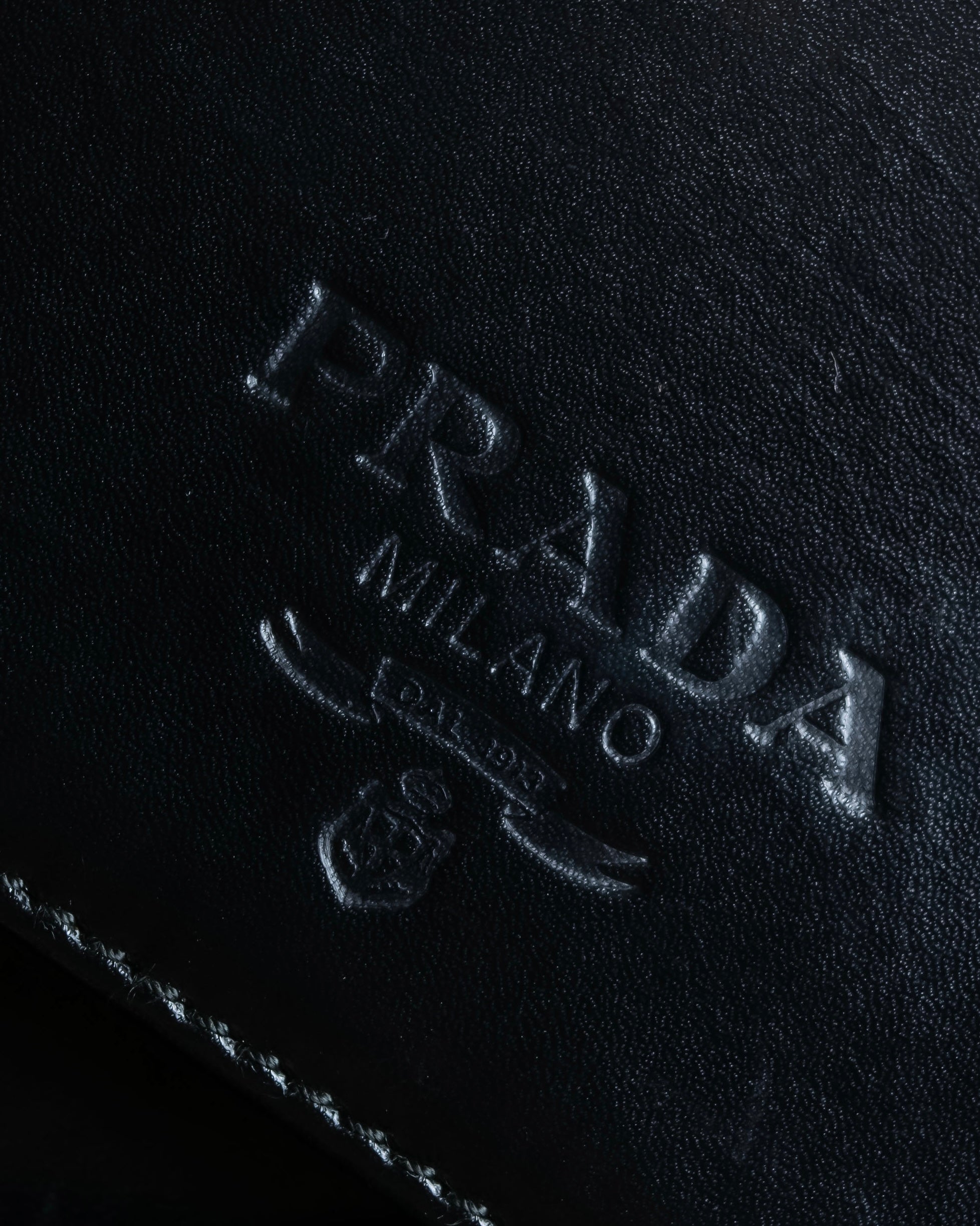 "PRADA" Structured top handle leather bag