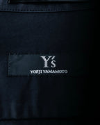 "Y's" 4 pocket military detail black tailored jacket
