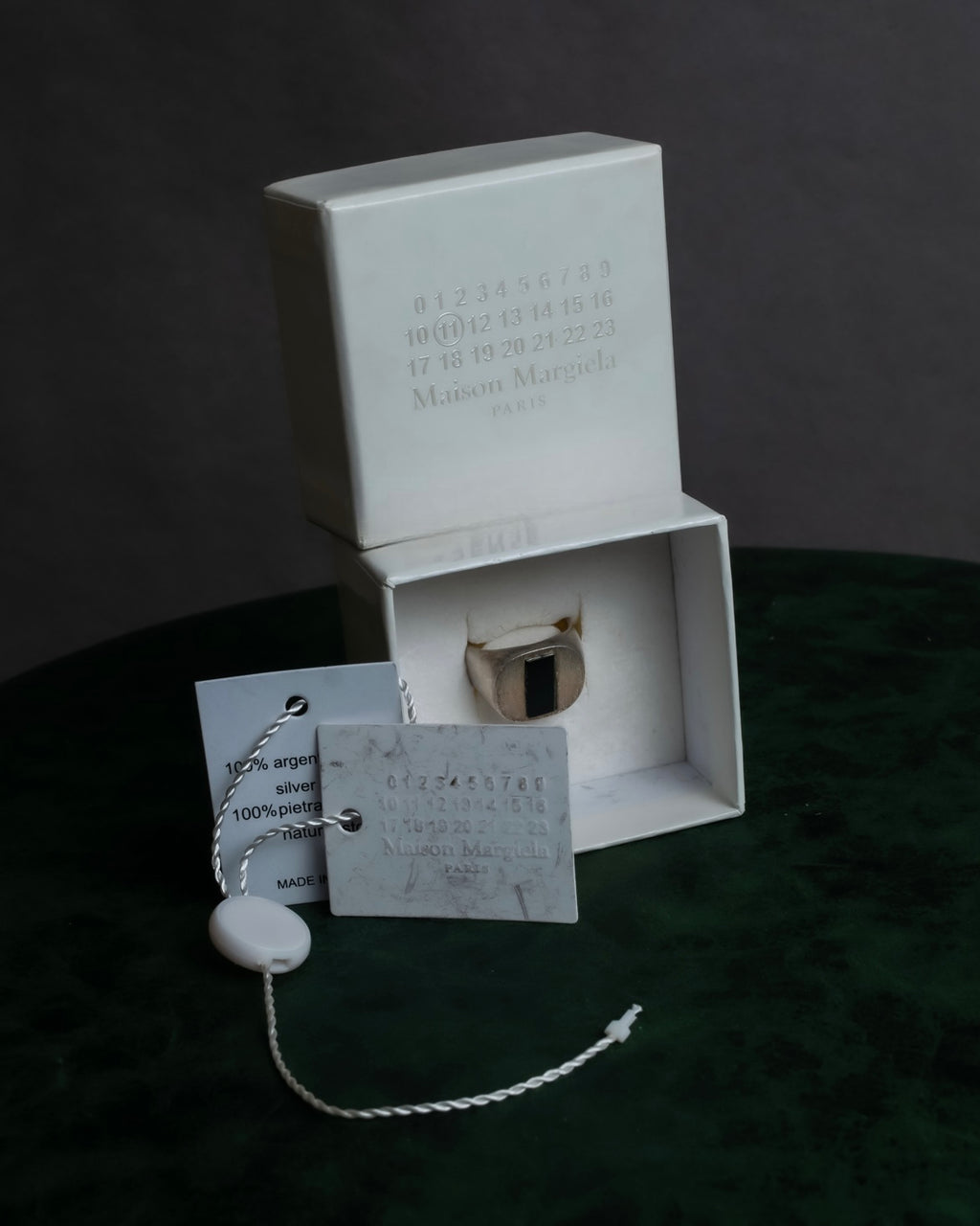 "MAISON MARGIELA" 18SS signet design silver ring