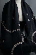 "CHANEL" Pearl fringe design gauze scarf