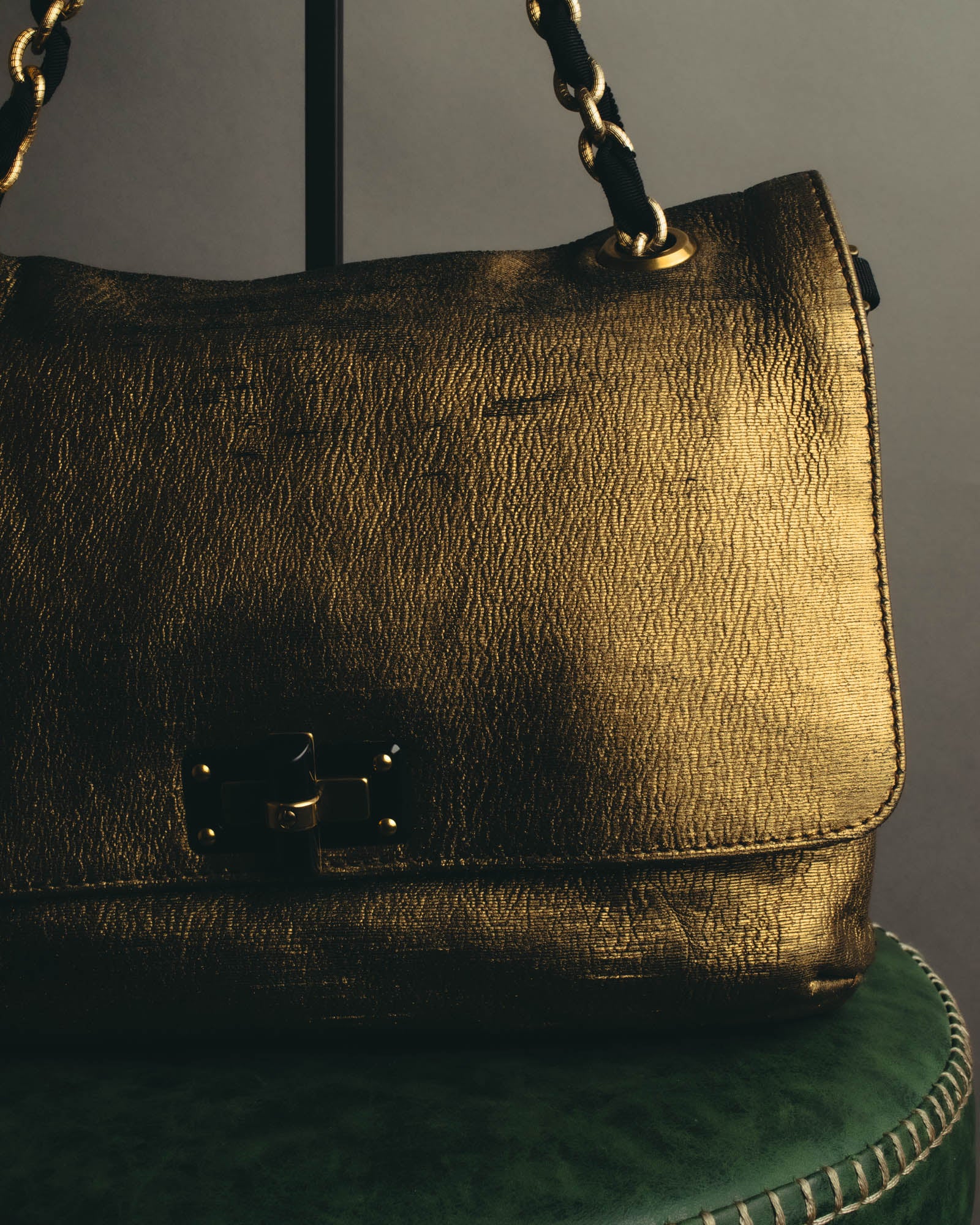 “LANVIN” 2008-2015 Metallic Happy shoulder bag