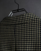 "HUGO BOSS" Houndstooth structured shoulder line tailored jacket