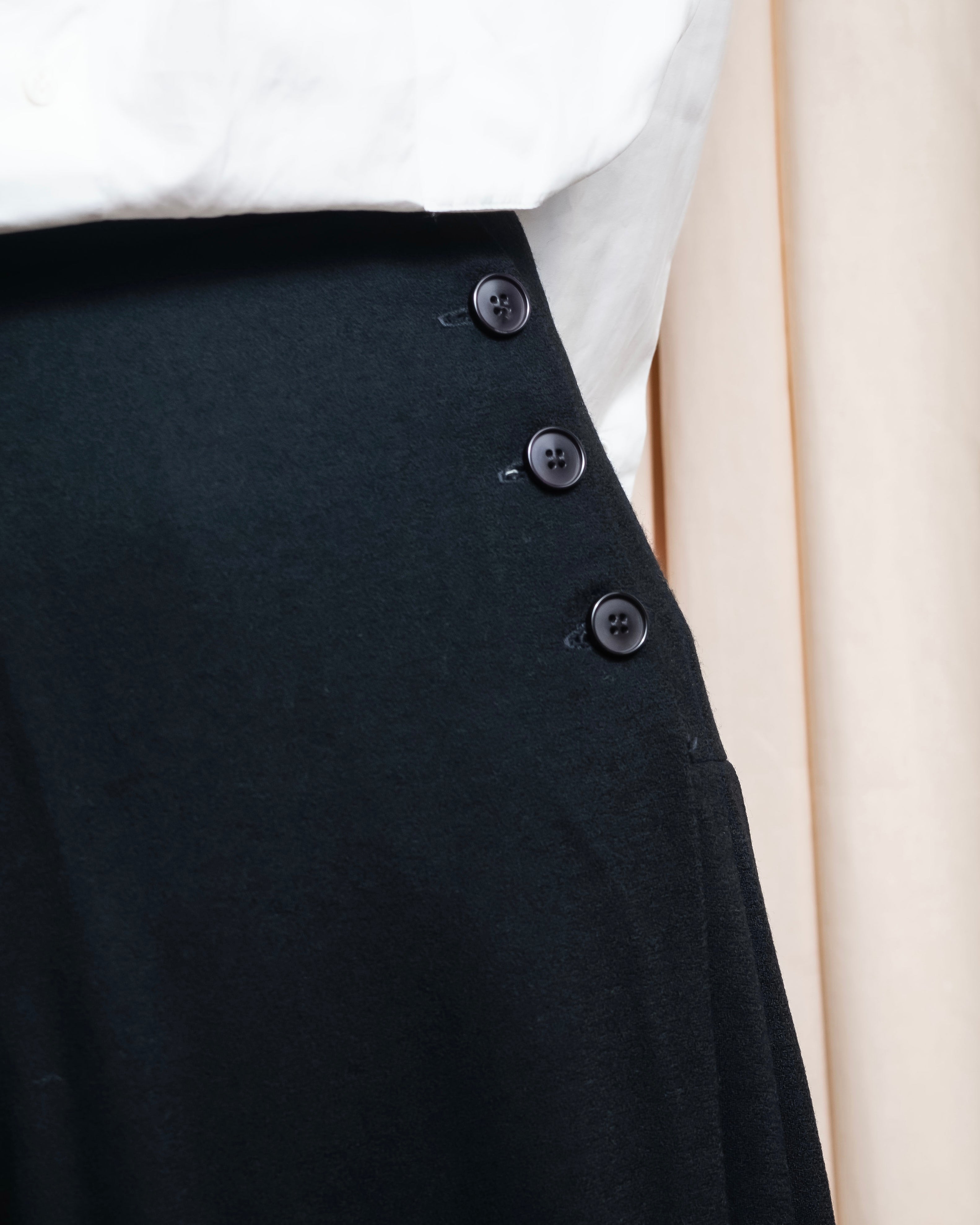 "Christian Dior" Wool draped pleated flared skirt