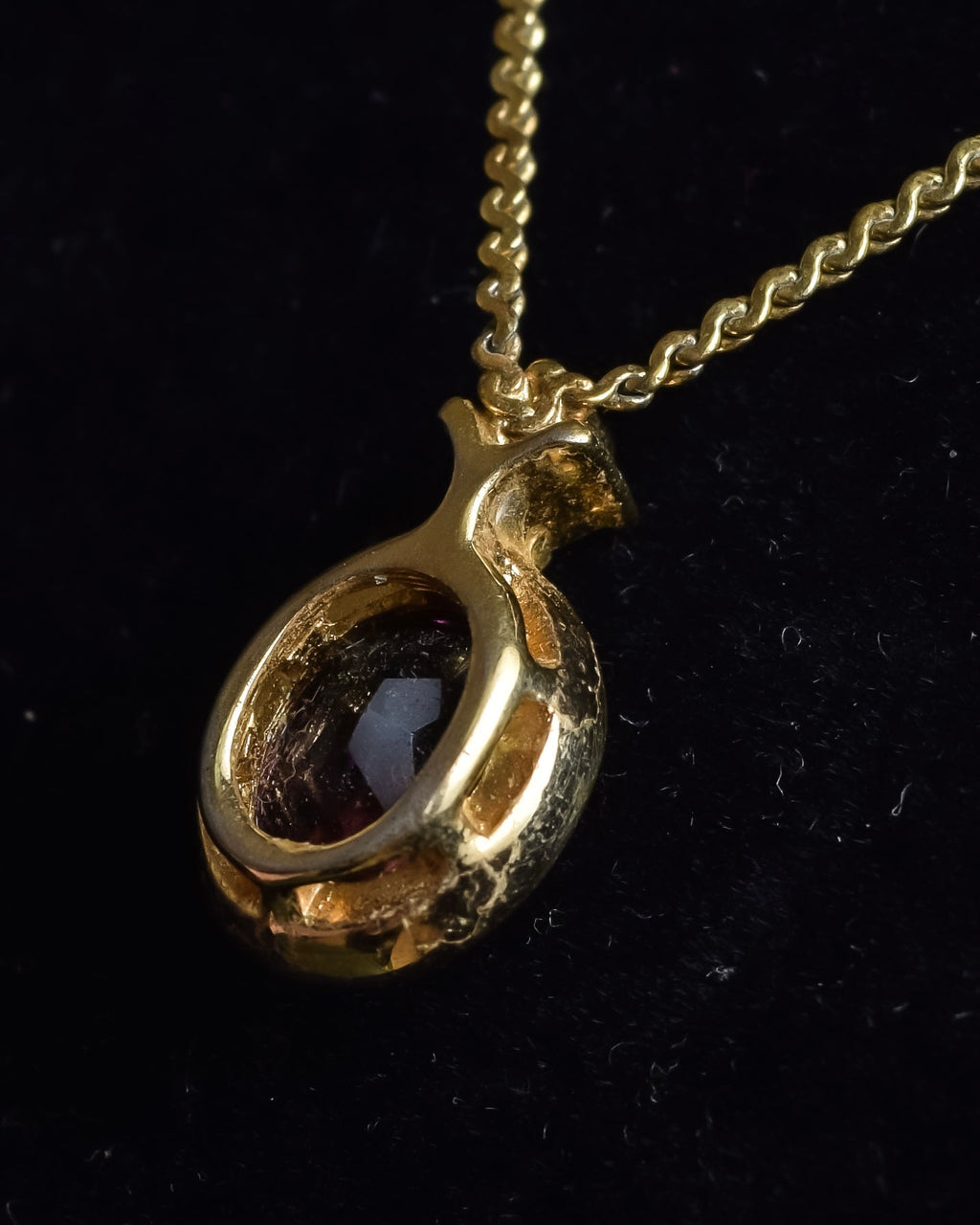 "Christian Dior" Teardrop garnet set gold necklace
