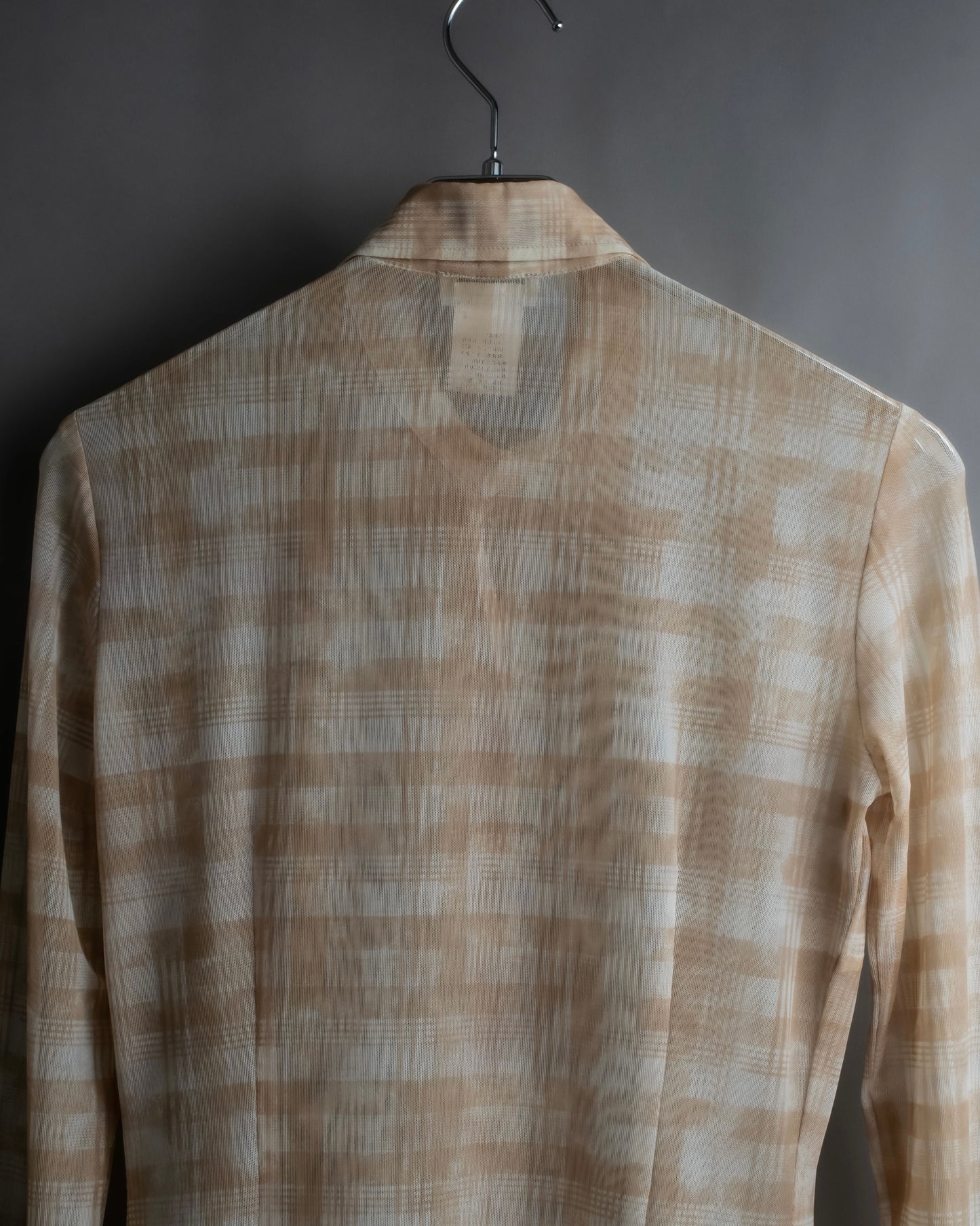 "DRIES VAN NOTTEN" Check pattern sheer shirt & sleeveless tops