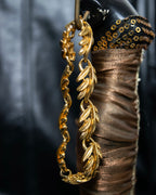 Vintage Leaf-shaped gold bracelet