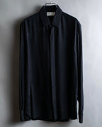 "Saint Laurent" Jacquard pattern silk satin shirt
