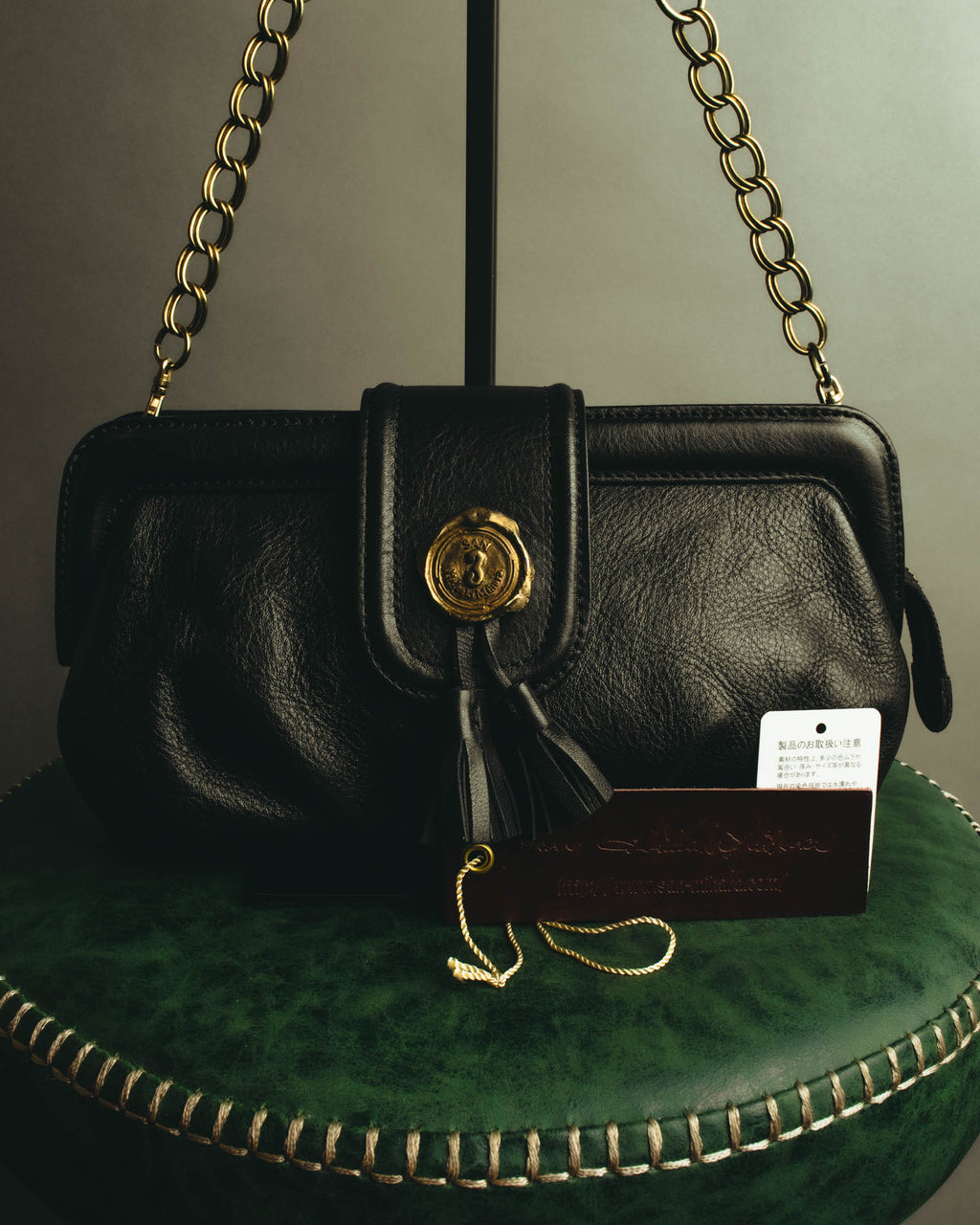 “SAN HIDEAKI MIHARA” 2000’s-2010’s black leather chain shoulder bag
