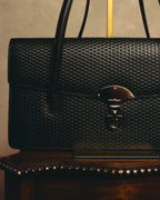 "Salvatore Ferragamo" 90's-00's Woven leather shoulder handbag