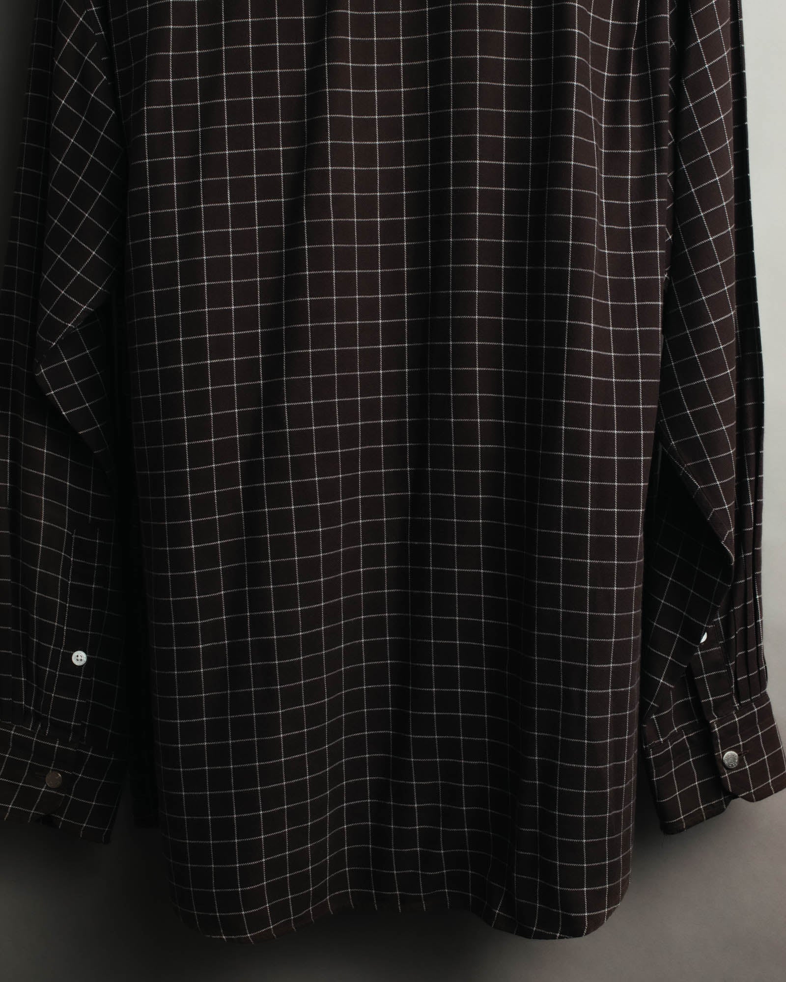 -SPECIAL- “HERMES” 90’s-00’s Windowpane checked sellier button shirt